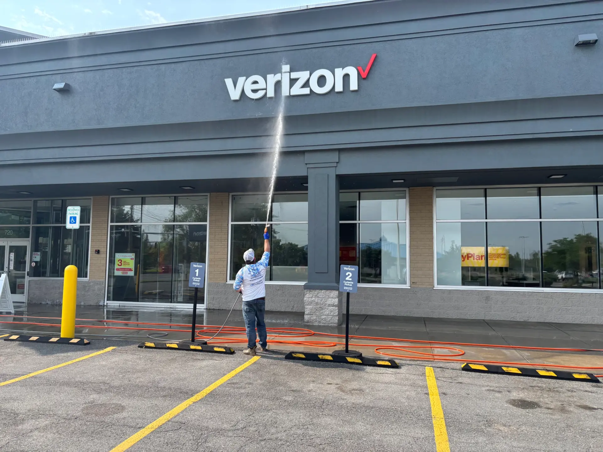 Six Mile professional pressure washing commercial storefront